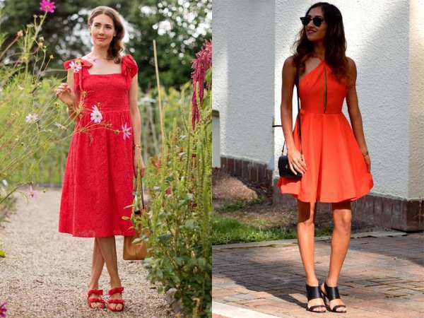 Красное платье летом