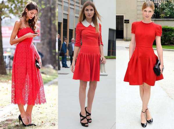 Обувь и красное платье