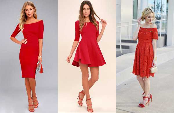 Красные босоножки и красное платье